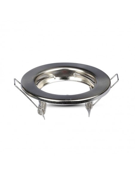 3585-Portafaretto LED da Incasso Rotondo GU e GU MR Colore Nichel Satinato Box  Pezzi-2
