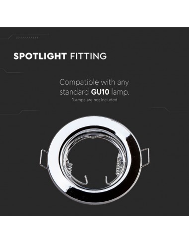 3586-Portafaretto LED da Incasso Rotondo GU e GU MR Colore Cromato Box  Pezzi-5