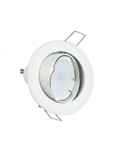 3587-Portafaretto LED da Incasso Rotondo GU e GU MR Colore Bianco Orientabile-4