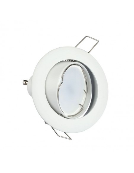 3587-Portafaretto LED da Incasso Rotondo GU e GU MR Colore Bianco Orientabile-4