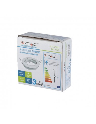 3587-Portafaretto LED da Incasso Rotondo GU e GU MR Colore Bianco Orientabile-6