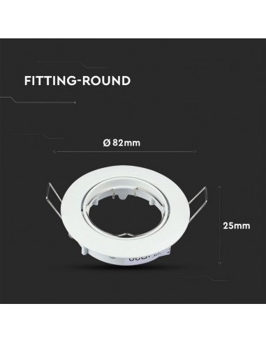 3587-Portafaretto LED da Incasso Rotondo GU e GU MR Colore Bianco Orientabile-7