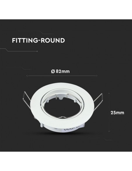 3587-Portafaretto LED da Incasso Rotondo GU e GU MR Colore Bianco Orientabile-7