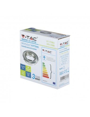 3588-Portafaretto LED da Incasso Rotondo GU e GU MR Colore Nichel Satinato Orientabile-6