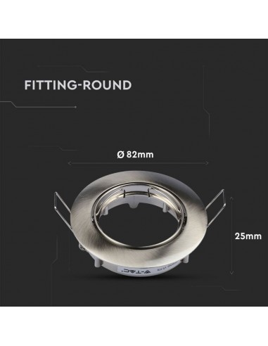 3588-Portafaretto LED da Incasso Rotondo GU e GU MR Colore Nichel Satinato Orientabile-7