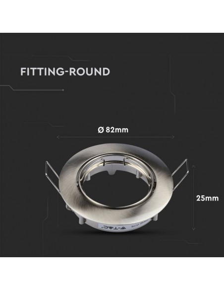 3588-Portafaretto LED da Incasso Rotondo GU e GU MR Colore Nichel Satinato Orientabile-7