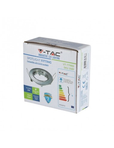 3589-Portafaretto LED da Incasso Rotondo GU e GU MR Colore Cromato Orientabile-2