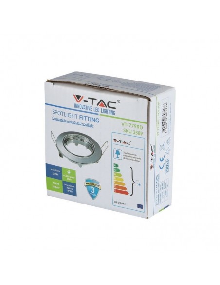 3589-Portafaretto LED da Incasso Rotondo GU e GU MR Colore Cromato Orientabile-2