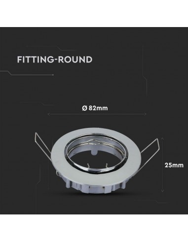 3589-Portafaretto LED da Incasso Rotondo GU e GU MR Colore Cromato Orientabile-3