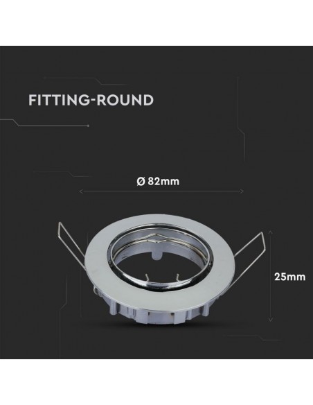 3589-Portafaretto LED da Incasso Rotondo GU e GU MR Colore Cromato Orientabile-3
