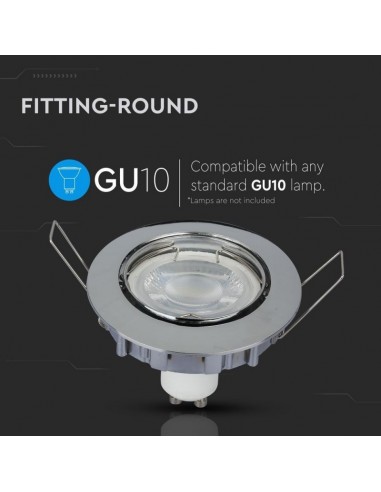 3589-Portafaretto LED da Incasso Rotondo GU e GU MR Colore Cromato Orientabile-7
