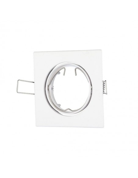3590-Portafaretto LED da Incasso Quadrato GU e GU MR Colore Bianco Orientabile-1