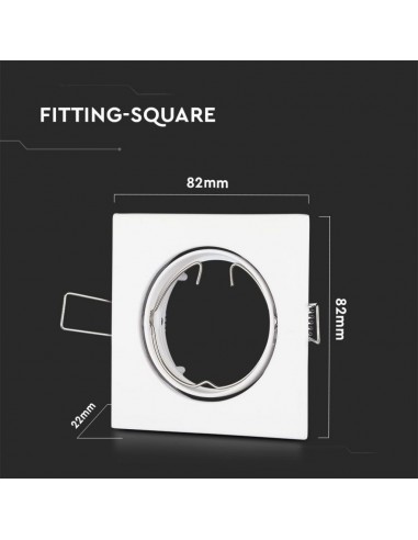 3590-Portafaretto LED da Incasso Quadrato GU e GU MR Colore Bianco Orientabile-3