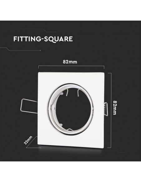 3590-Portafaretto LED da Incasso Quadrato GU e GU MR Colore Bianco Orientabile-3