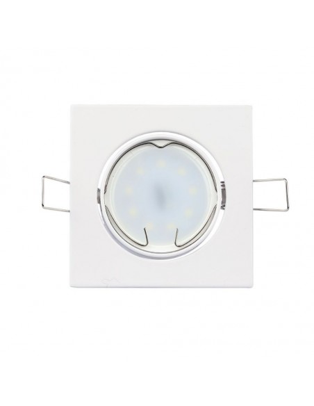 3590-Portafaretto LED da Incasso Quadrato GU e GU MR Colore Bianco Orientabile-7