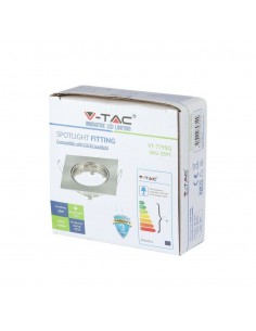 3591-Portafaretto LED da Incasso Quadrato GU e GU MR Colore Nichel Satinato Orientabile-1 2