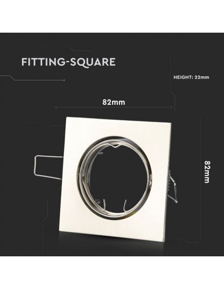 3591-Portafaretto LED da Incasso Quadrato GU e GU MR Colore Nichel Satinato Orientabile-3