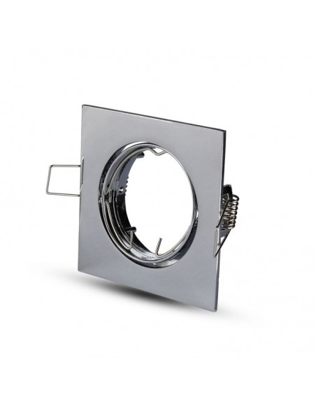 3592-Portafaretto LED da Incasso Quadrato GU e GU MR Colore Cromato Orientabile-1