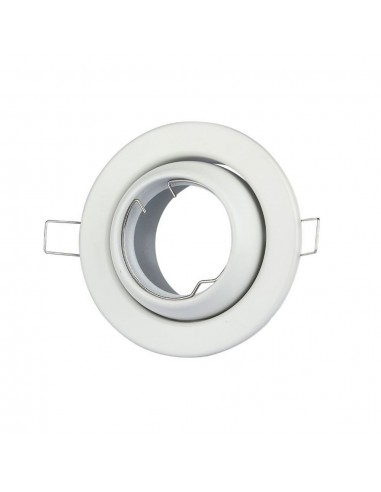 3593-Portafaretto LED da Incasso Rotondo GU e GU MR Colore Bianco Orientabile-1