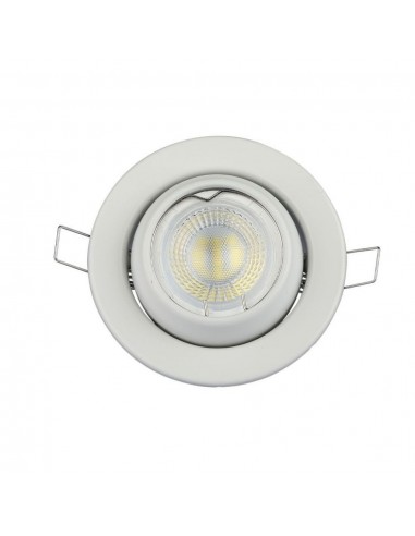 3593-Portafaretto LED da Incasso Rotondo GU e GU MR Colore Bianco Orientabile-7