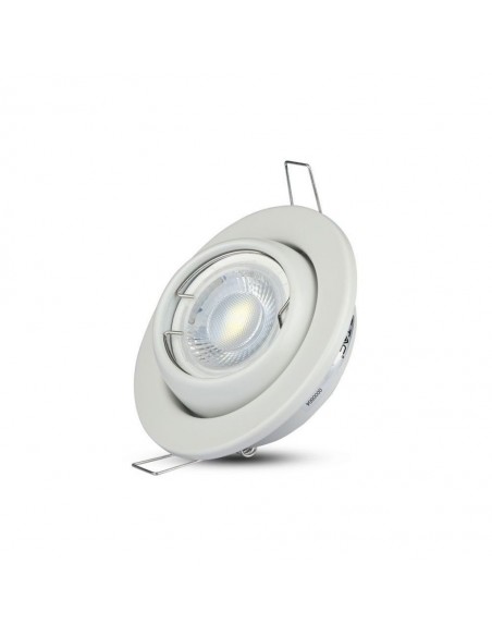 Portafaretto LED da Incasso Rotondo GU10 e GU5.3 (MR16) Bianco Orientabile