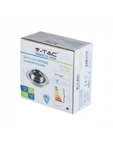 3594-Portafaretto LED da Incasso Rotondo GU e GU MR Colore Nichel Satinato Orientabile-2