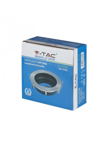 3596-Portafaretto LED da Incasso Rotondo GU e GU MR Colore Nichel Satinato Orientabile-2