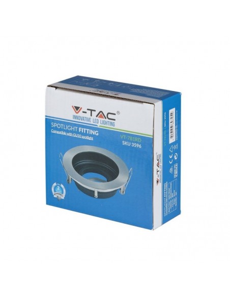 3596-Portafaretto LED da Incasso Rotondo GU e GU MR Colore Nichel Satinato Orientabile-2