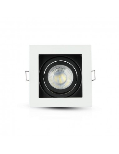 3597-Portafaretto LED da Incasso Quadrato GU e GU MR Colore Bianco Orientabile-7