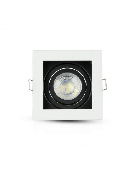 3597-Portafaretto LED da Incasso Quadrato GU e GU MR Colore Bianco Orientabile-7