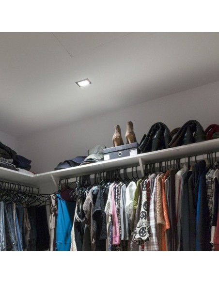 3598-Portafaretto LED da Incasso Quadrato GU e GU MR Colore Nichel Satinato Orientabile-4