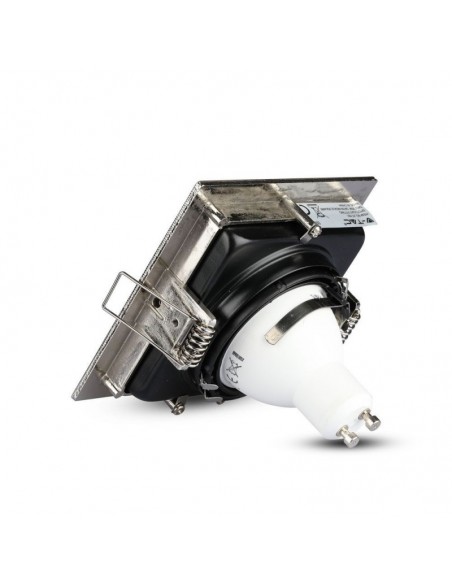 3598-Portafaretto LED da Incasso Quadrato GU e GU MR Colore Nichel Satinato Orientabile-5