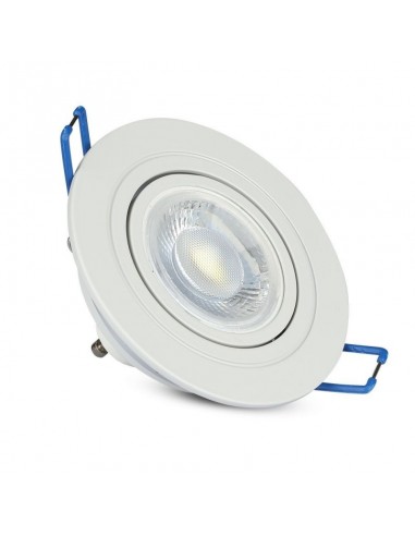3599-Portafaretto LED da Incasso Rotondo GU e GU MR Colore Bianco Orientabile-3