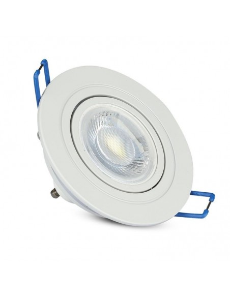 3599-Portafaretto LED da Incasso Rotondo GU e GU MR Colore Bianco Orientabile-3