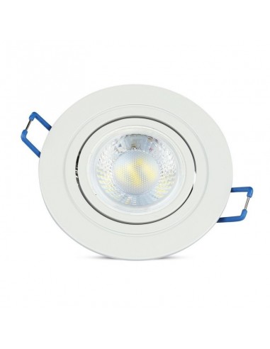 3599-Portafaretto LED da Incasso Rotondo GU e GU MR Colore Bianco Orientabile-5