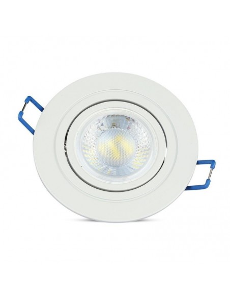 3599-Portafaretto LED da Incasso Rotondo GU e GU MR Colore Bianco Orientabile-5