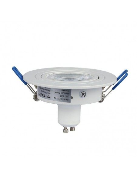 3599-Portafaretto LED da Incasso Rotondo GU e GU MR Colore Bianco Orientabile-6