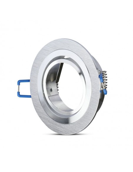 3600-Portafaretto LED da Incasso Rotondo GU e GU MR in Alluminio Spazzolato Orientabile-1