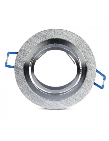 3600-Portafaretto LED da Incasso Rotondo GU e GU MR in Alluminio Spazzolato Orientabile-4