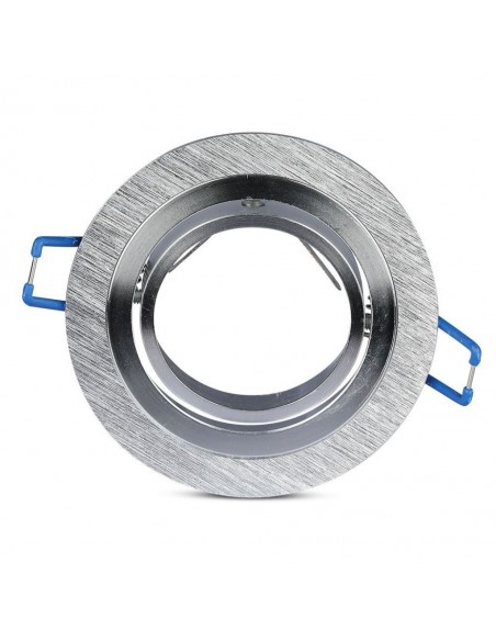 3600-Portafaretto LED da Incasso Rotondo GU e GU MR in Alluminio Spazzolato Orientabile-4