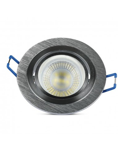 3600-Portafaretto LED da Incasso Rotondo GU e GU MR in Alluminio Spazzolato Orientabile-6