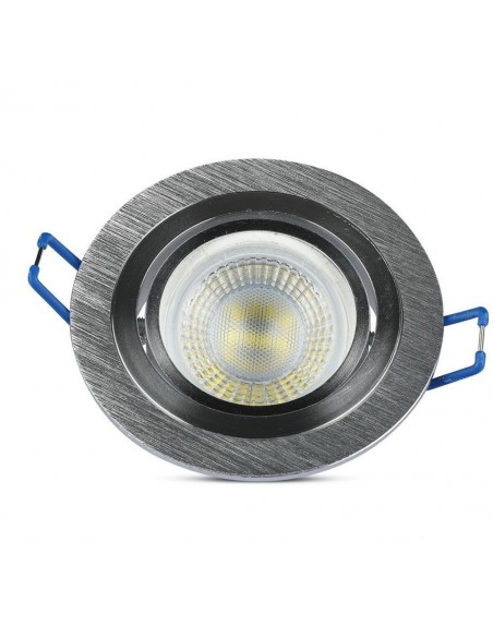 3600-Portafaretto LED da Incasso Rotondo GU e GU MR in Alluminio Spazzolato Orientabile-6