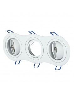 3603-Portafaretto LED Triplo da Incasso Rotondo xGU e GU MR Colore Bianco Orientabile-1