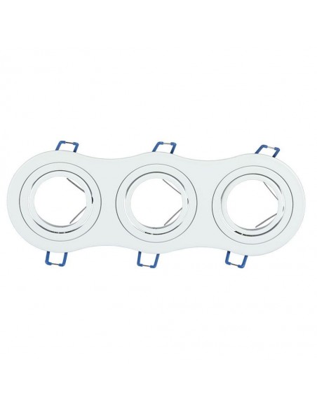 Portafaretto LED Triplo da Incasso Rotondo 3*GU10 e GU5.3 (MR16) Bianco Orientabile