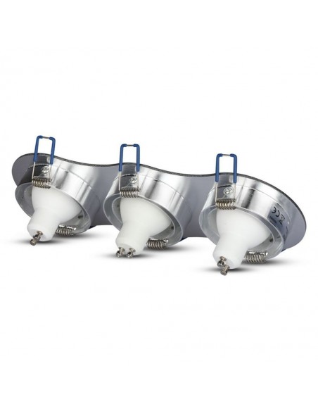 3 spazzole in alluminio tonde con attacco GU10