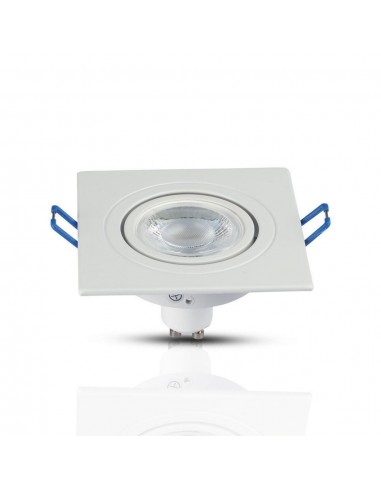 3605-Portafaretto LED da Incasso Quadrato GU e GU MR Colore Bianco Orientabile-7