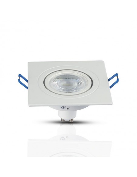 3605-Portafaretto LED da Incasso Quadrato GU e GU MR Colore Bianco Orientabile-7