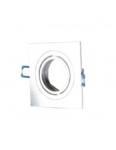 3606-Portafaretto LED da Incasso Quadrato GU e GU MR in Alluminio Spazzolato Orientabile-1