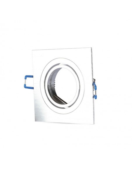 3606-Portafaretto LED da Incasso Quadrato GU e GU MR in Alluminio Spazzolato Orientabile-1