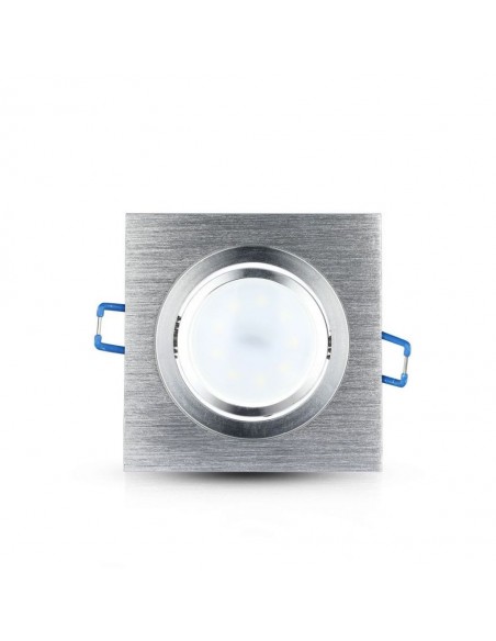 3606-Portafaretto LED da Incasso Quadrato GU e GU MR in Alluminio Spazzolato Orientabile-2